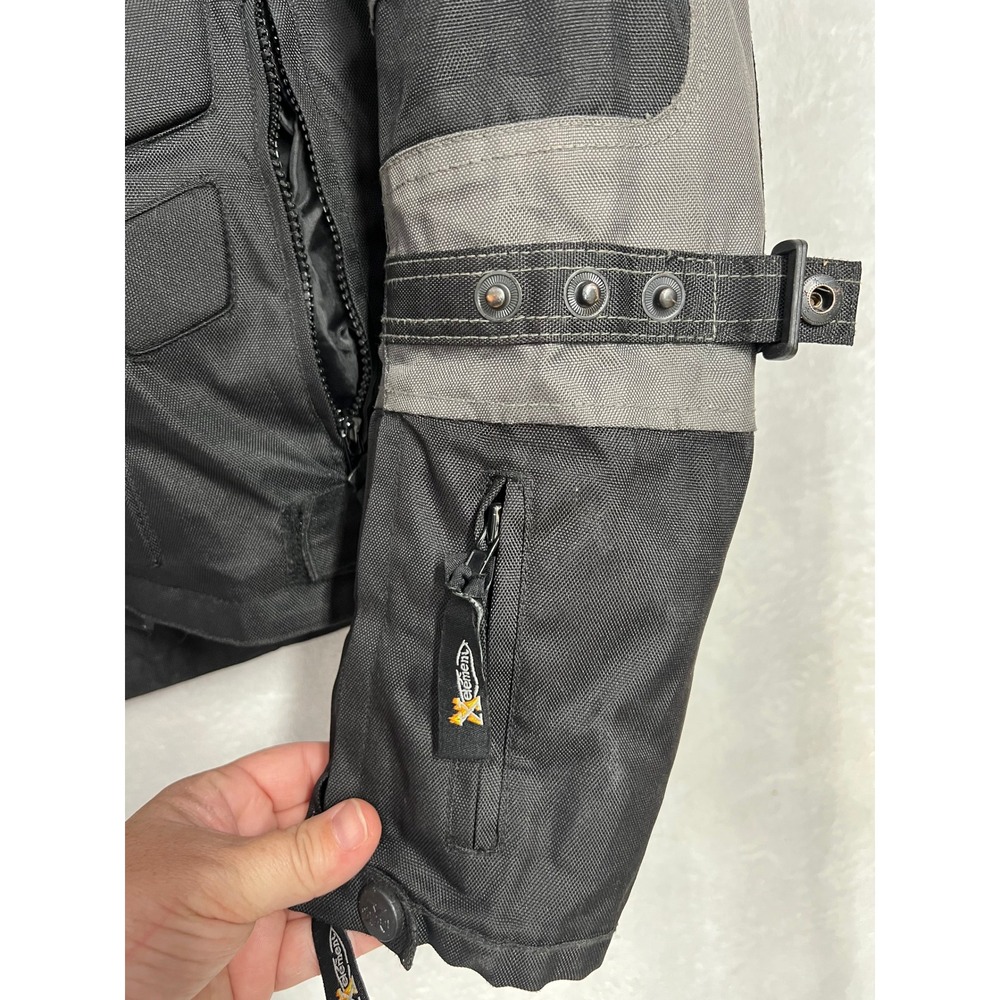 Xelement Armored Motorcycle Racing Jacket Black Grey Padded Riding Gear Mens - Picture 6 of 15